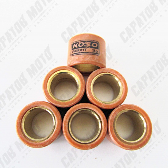Ролики вариатора 18х14 9 грамм 152QMI, 157QMJ, KOSO - 6шт - 1