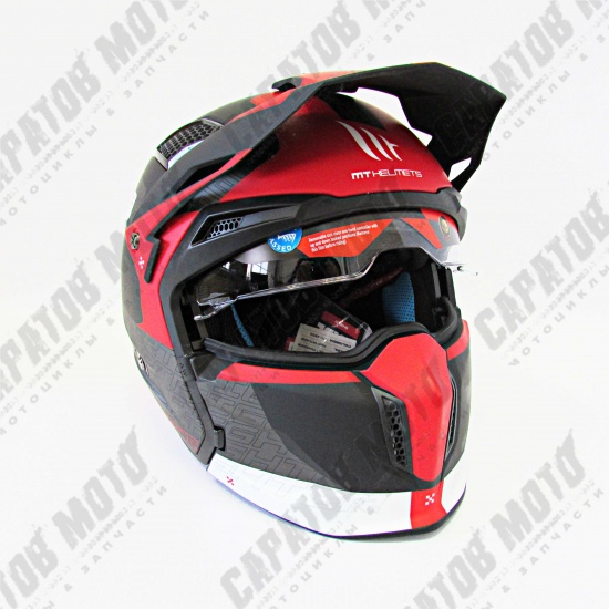 Мотошлем интеграл MT TR902XSV STREETFIGHTER TOTEM B15, серо-красный, M - 1