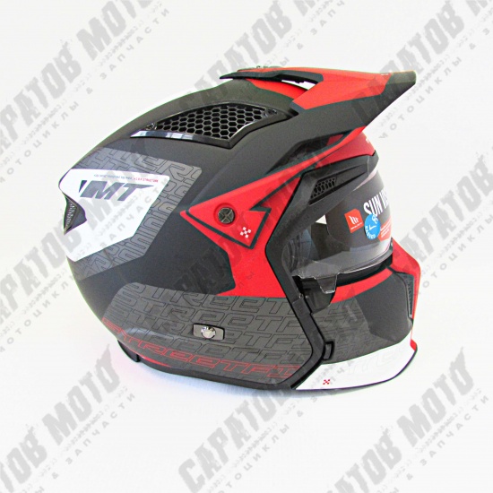 Мотошлем интеграл MT TR902XSV STREETFIGHTER TOTEM B15, серо-красный, M - 1