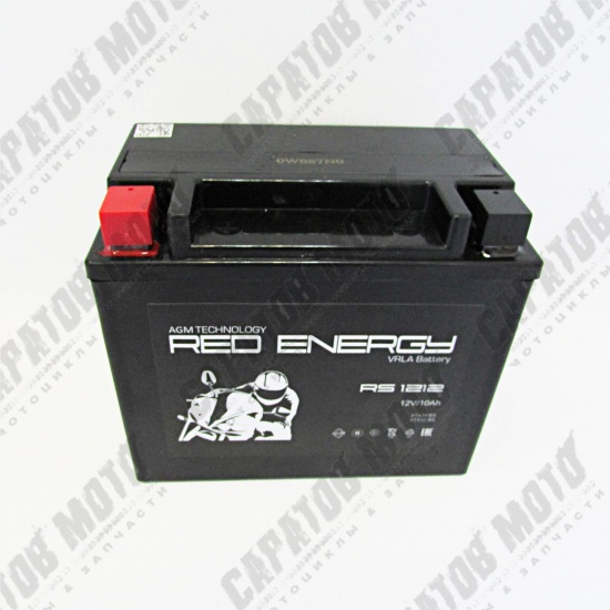 АКБ стартерная AGM 12В 10Ач ПП 190А залитая 150х86х131 Red Energy (YTX14-BS) RS1212 - 1