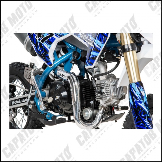 Питбайк Motoland TCX125 E 14/12 + фара синий - 1